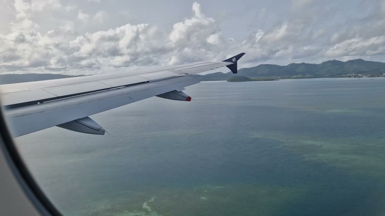 Airbus A320 Air France - Beautiful approch and landing runway 10 to Martinique Aimé CÉSAIRE Airport