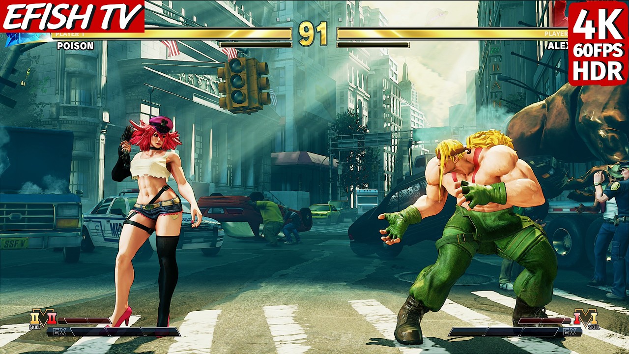 Poison vs Alex (Hardest AI) - Street Fighter V