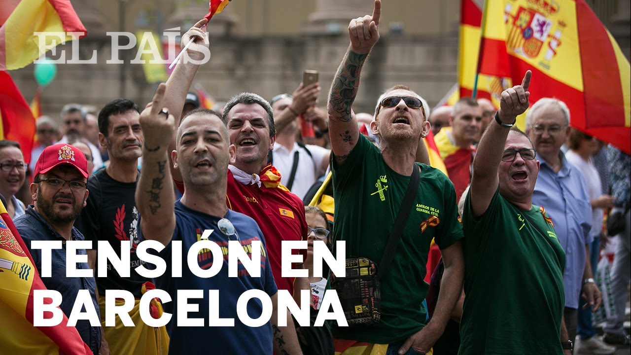 INDEPENDENCIA DE CATALUÑA | Tensión en una manifestación españolista y otra separatista | España
