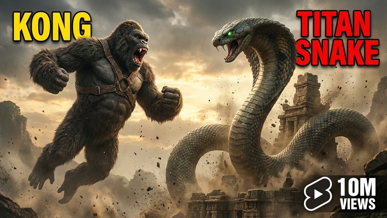 King Kong Saves Jungle From Giant Snake | Epic Cobra Monster Attack