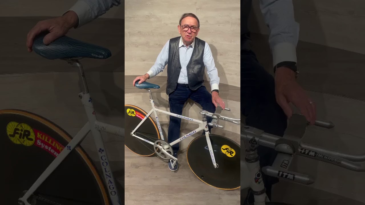 Ernesto Colnago presents the Tony ROMINGER's Hour Record Bordeaux bicycle