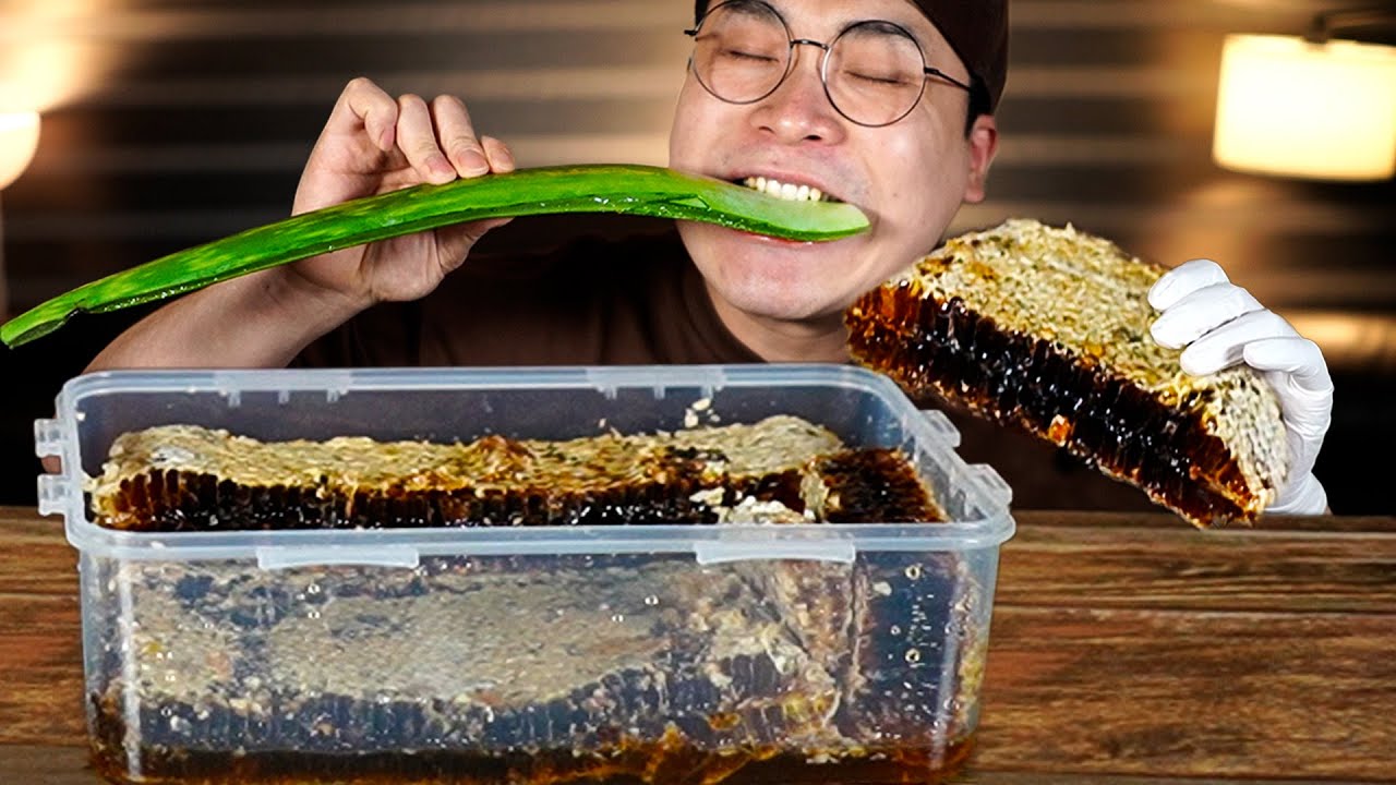 초기영상느낌으로 벌꿀먹방~!! 리얼사운드 ASMR social eating Mukbang(Eating Show)