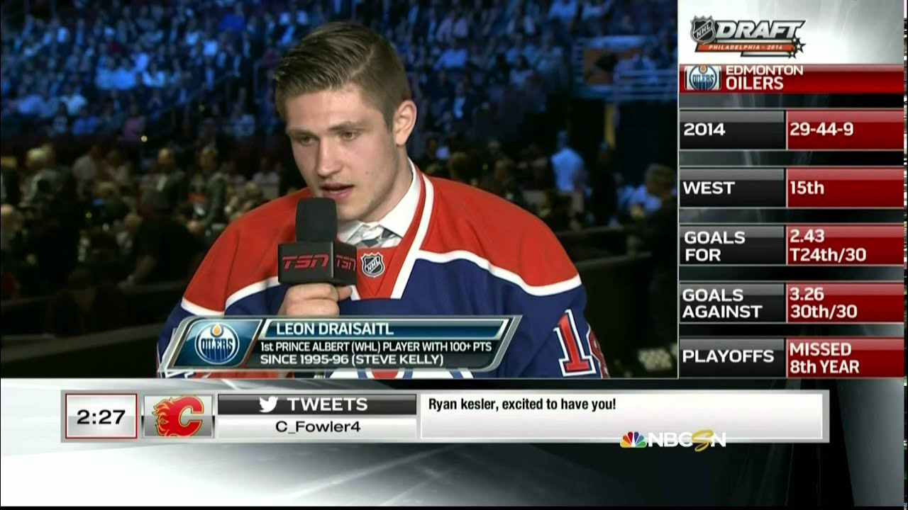 2014 NHL Hockey draft from Philadelphia PA. 1st Round, 1-5 picks. Aaron Ekblad #1