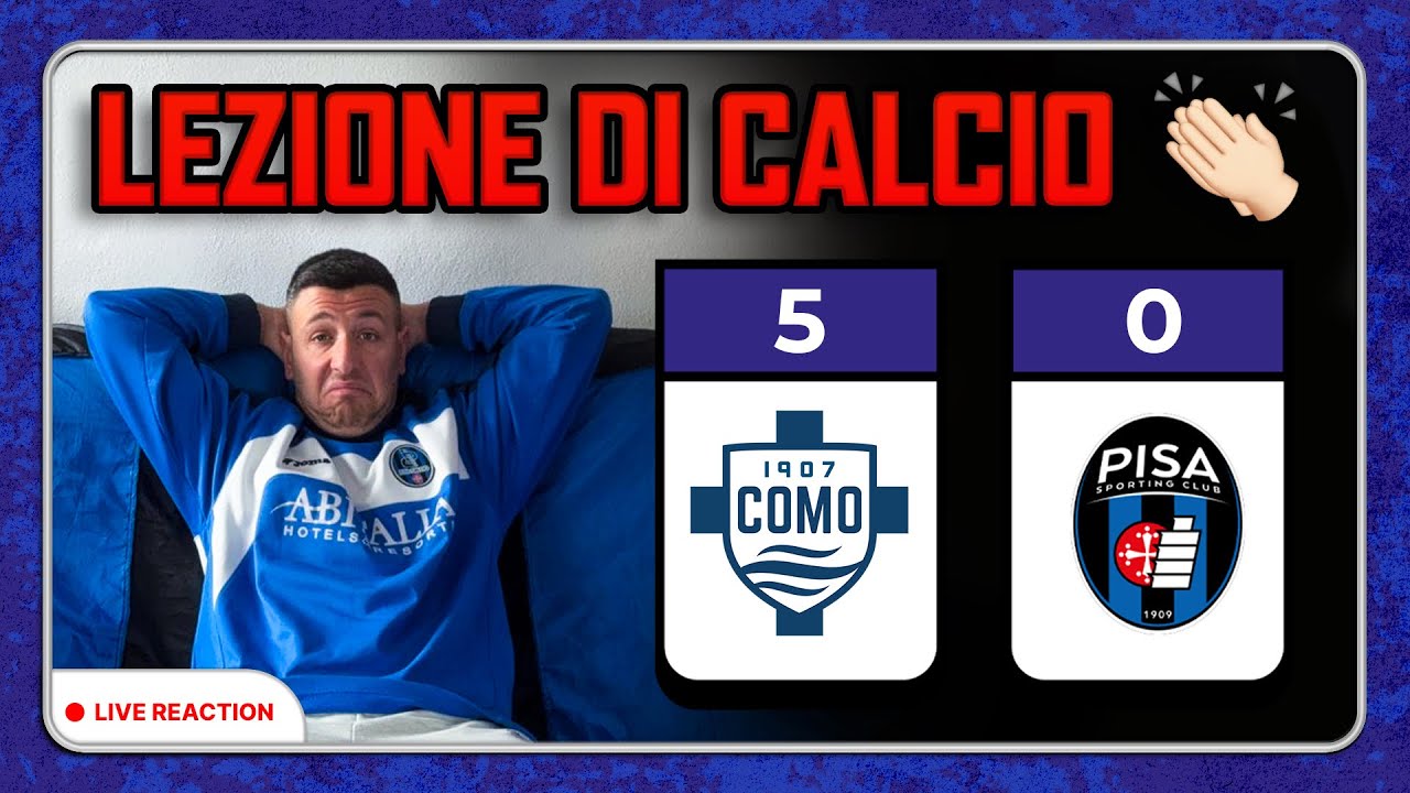 👏🏻LEZIONE DI CALCIO!!! COMO - PISA REACTION🖤💙
