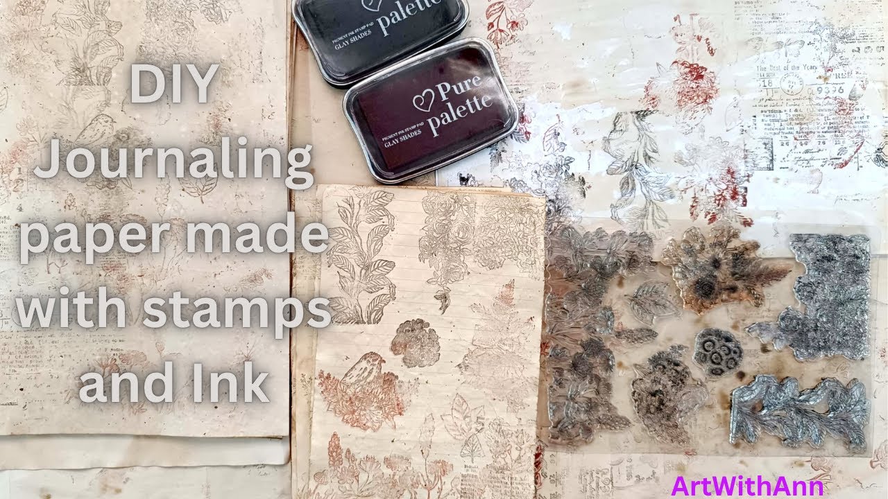 Stamps on coffee stained paper May