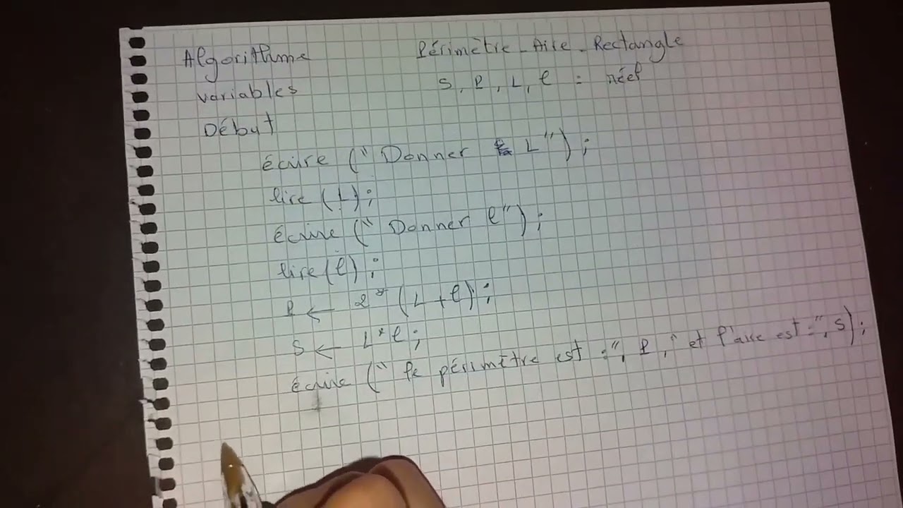 exercice 5, PERIMETRE et AIRE d'un RECTANGLE. Python + C