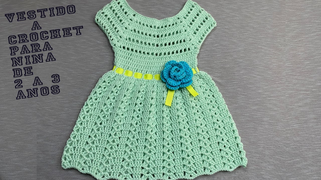 PASO A PASO PARA TEJER VESTIDO PARA NIÑA A CROCHET