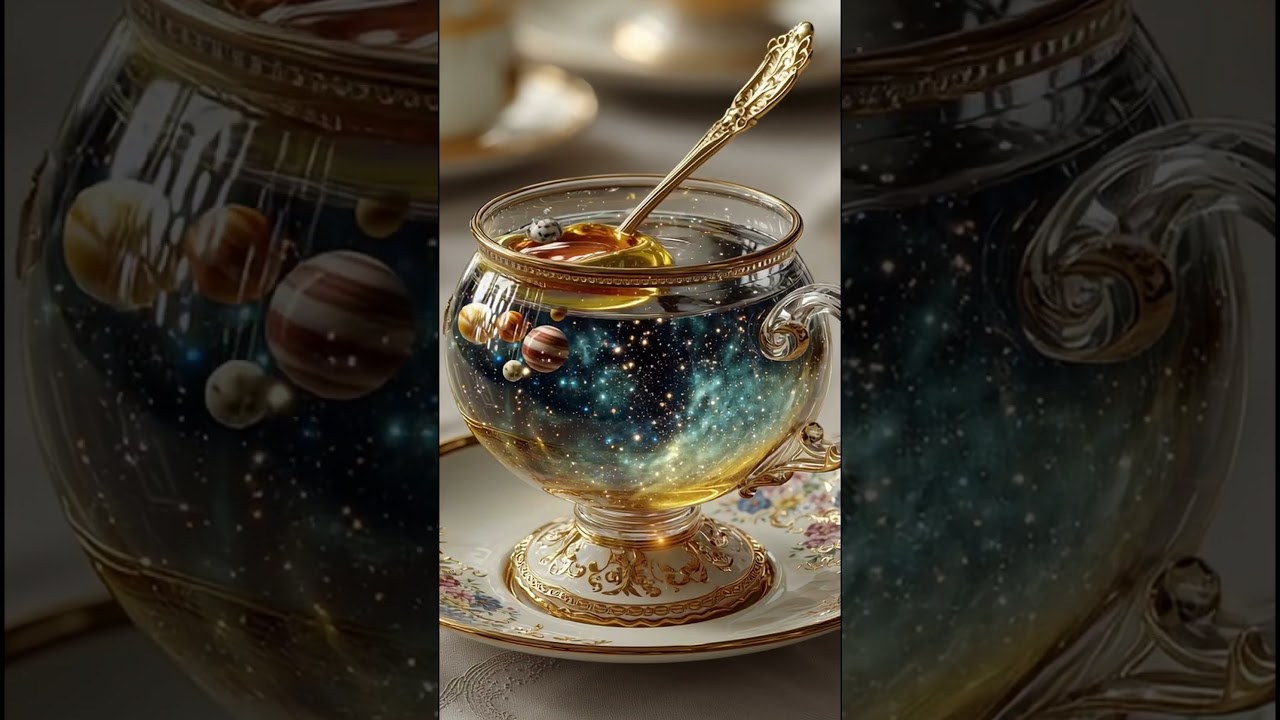Petit th&eacute; cosmique ☕✨#animation #ia  #artvisuel #digitalart #videaste #motiondesign #ai