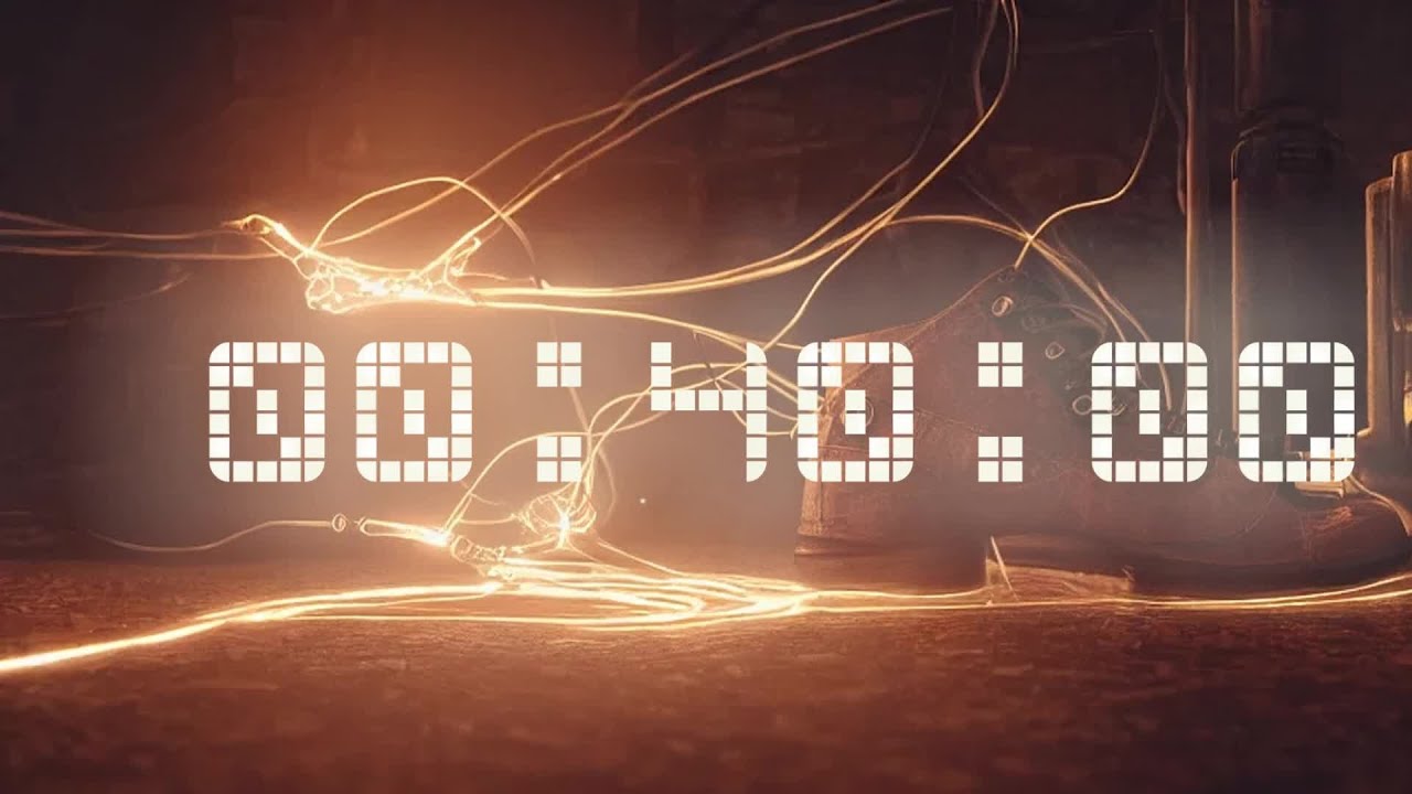 40 miniutes timer & alarm, countdown,digital clock,ticking,stopwatach,steampunk, light lab