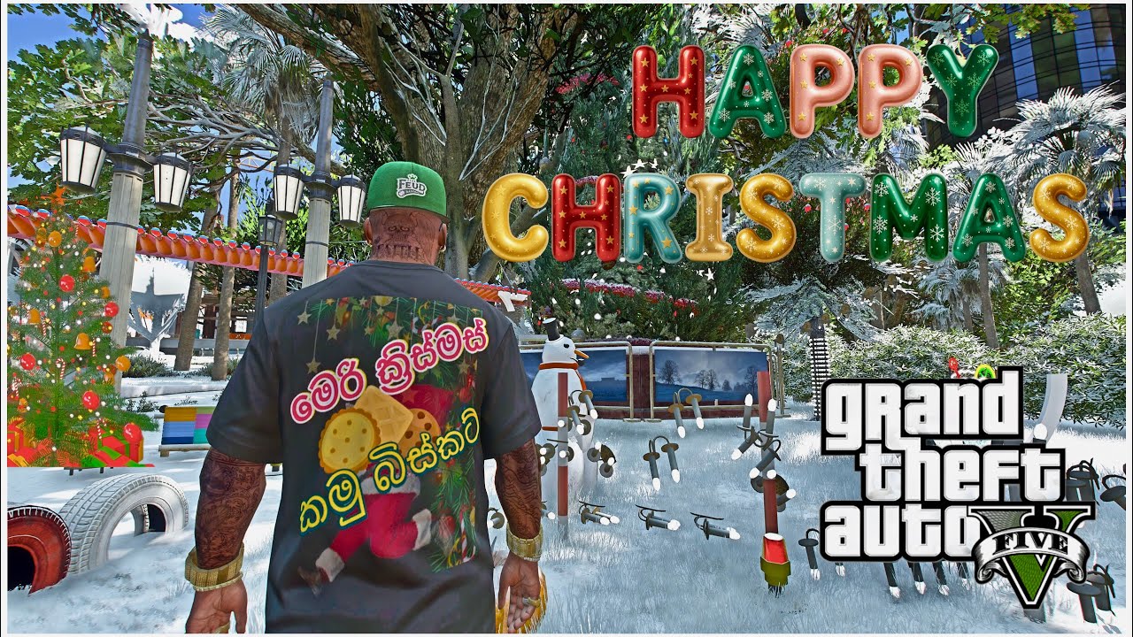 GTA V-Happy Christmas Guys|නගරෙ නත්තල් බලන්න යමු|Sinhala Gameplay #grandtheftauto #happychristmas 