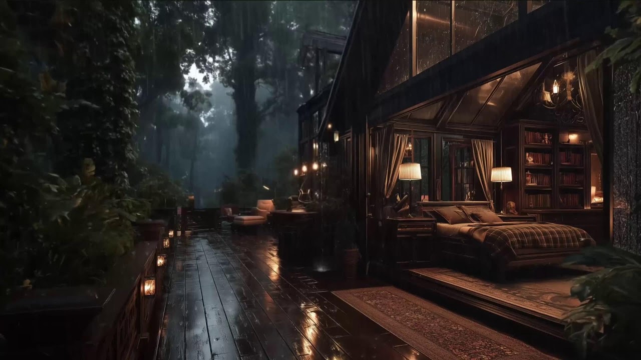 Midnight Jazz & Rain Sounds for Deep Sleep | Night Calm, Relaxation, Focus