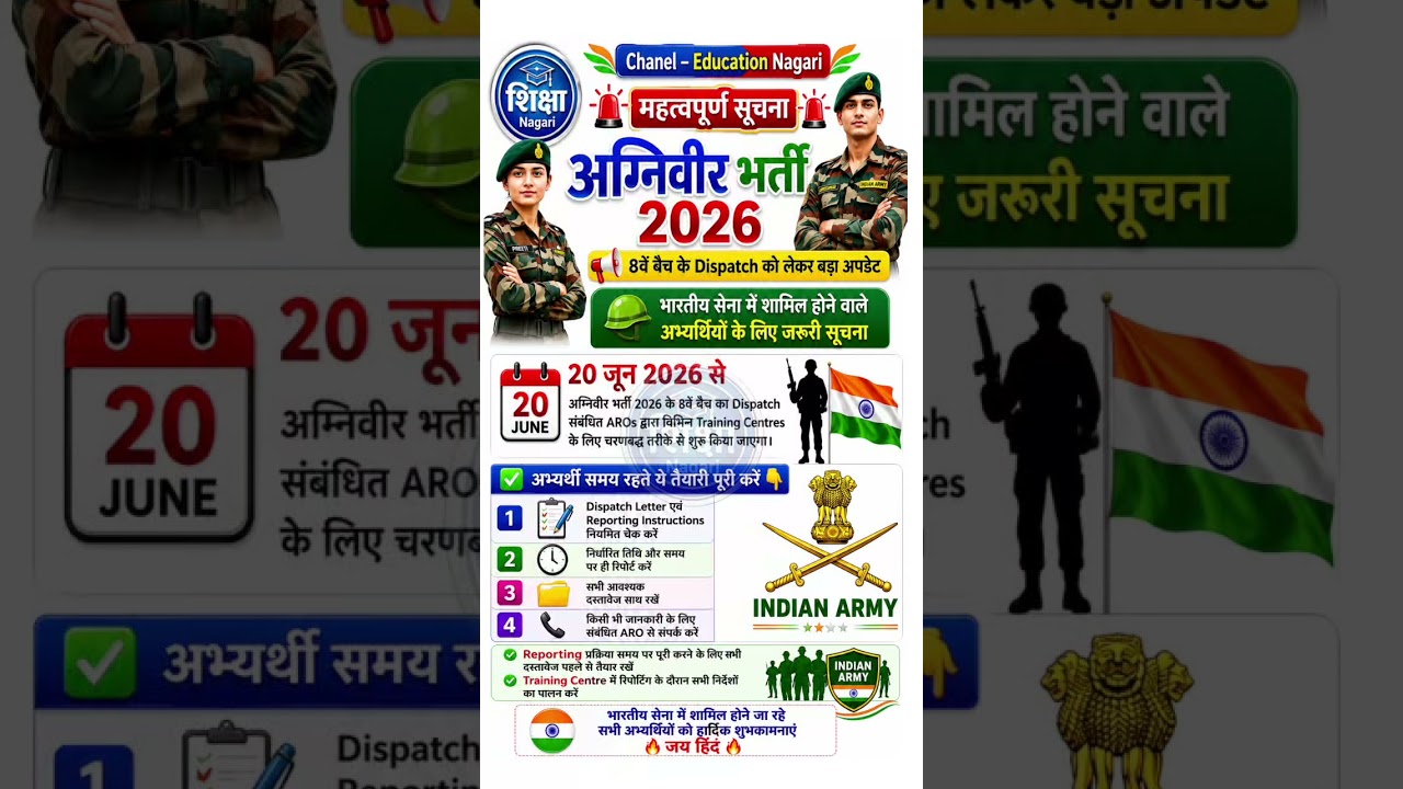 Agniveer Army Rally 2026 |Dispatch Letter और ReportingUpdate #agniveernews​ #indianarmy​ #jobupdate​