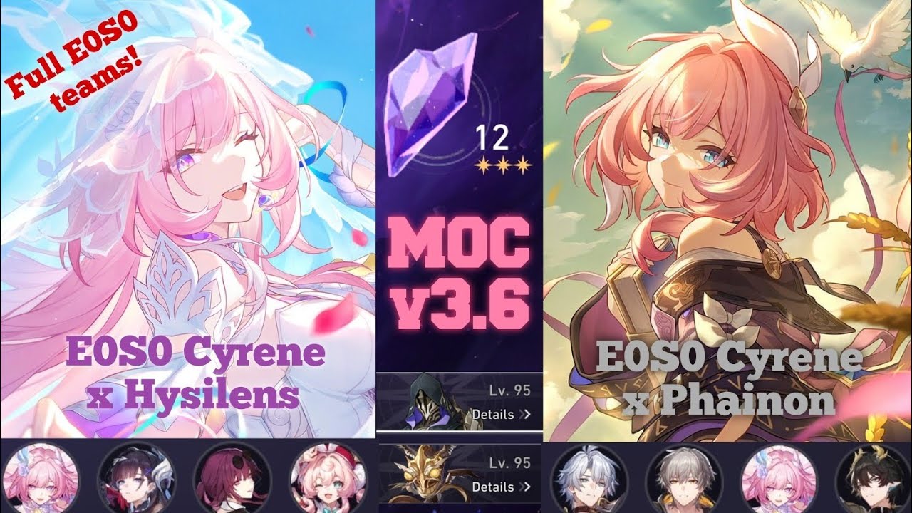 E0S0 Cyrene x Hysilens & E0S0 Cyrene x Phainon | F2P | MOC 12 | 3 stars | HSR v3.6