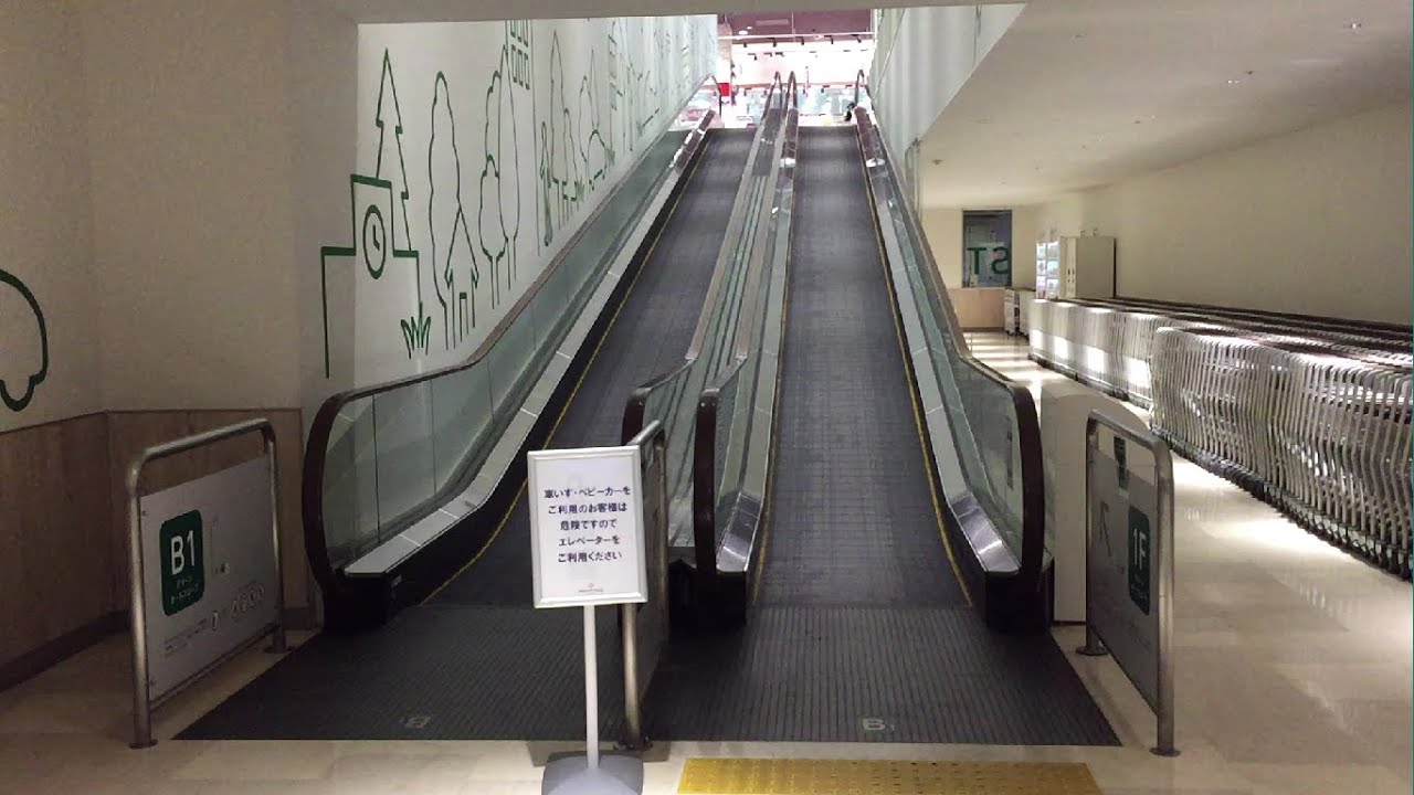 【愛知県 日進市】プライムツリー赤池（イトーヨーカドー赤池店） グリーンオートスロープに乗ってみた！（東芝製／B1F→1F）Auto slope prime tree Ito-Yokado Japan