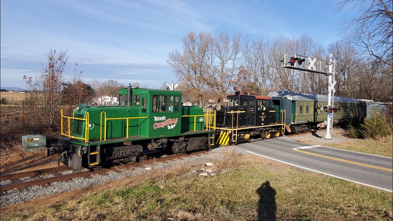 Walkersville Southern Railroad Santa Train Crossing Fountain Rock Road in Walkersville Maryland