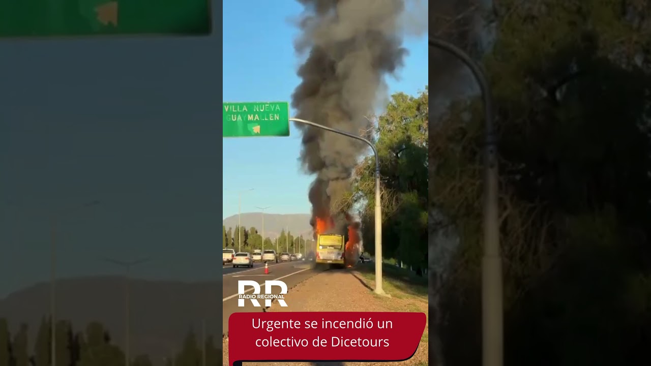 Urgente: Se incendio un colectivo de la Empresa Dicetours que realizaba el recorrido Rivadavia..