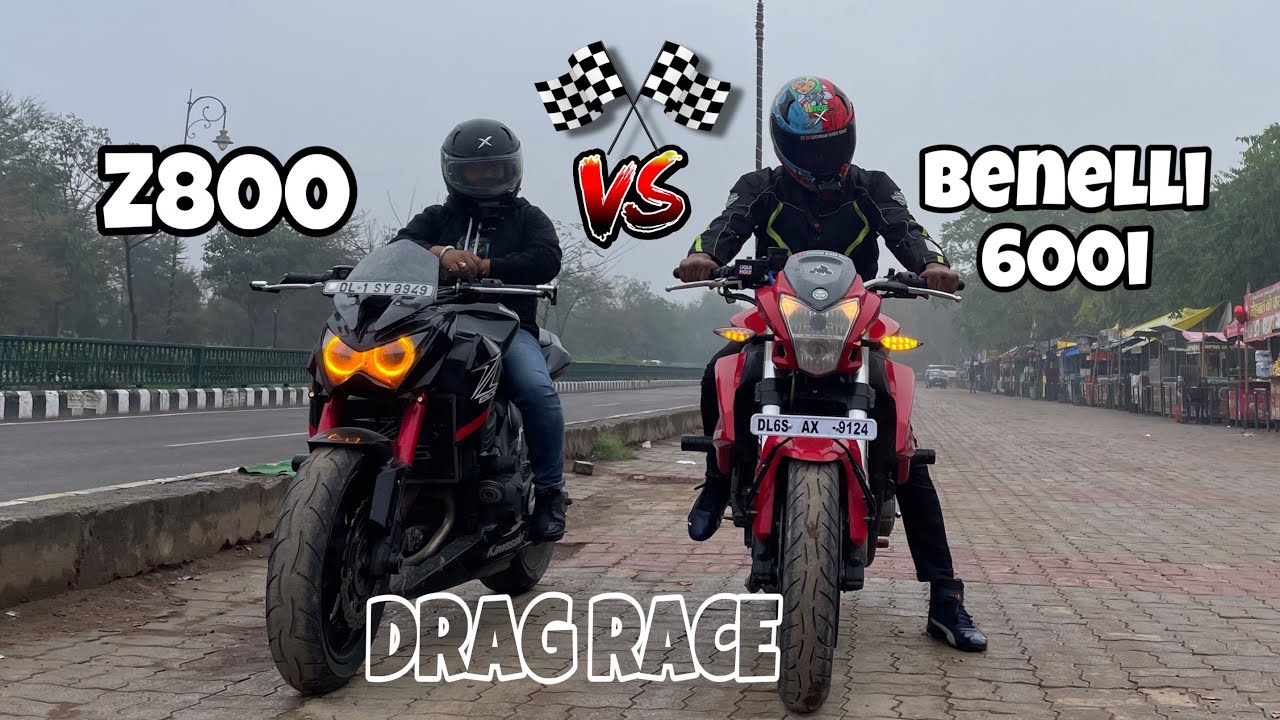 Drag Race Benelli 600i vs KawasakiZ800 |Comparison | 0 to 100 top speed test