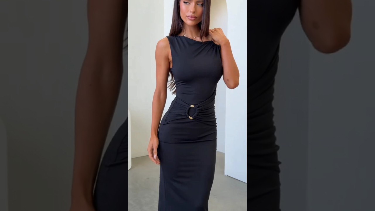 The perfect 🥀 our ALEXIS maxi dress in black 🖤#fashion #model #beauty #style #outfit #shorts