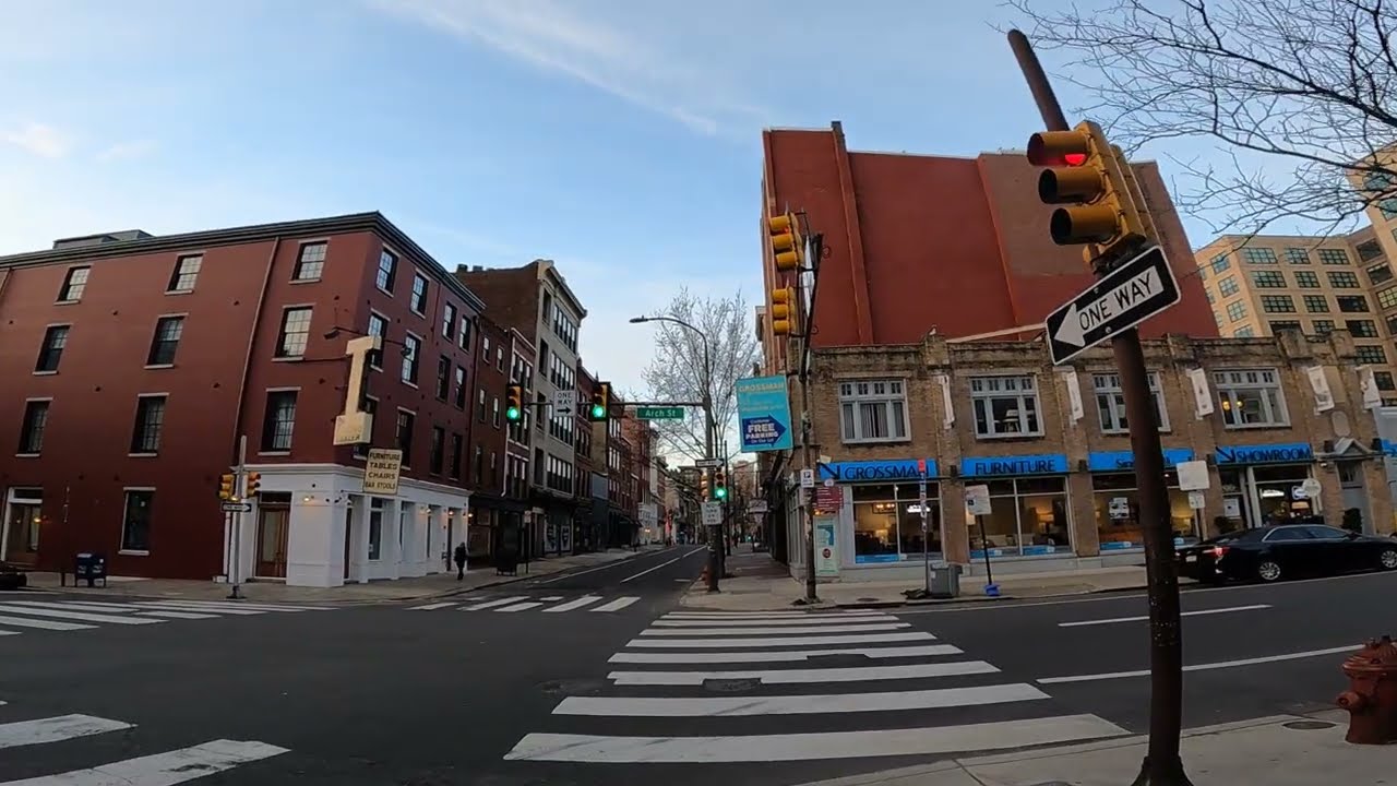 Sunrise ASMR Walk ** Historic Old City ** Philadelphia PA [4K]
