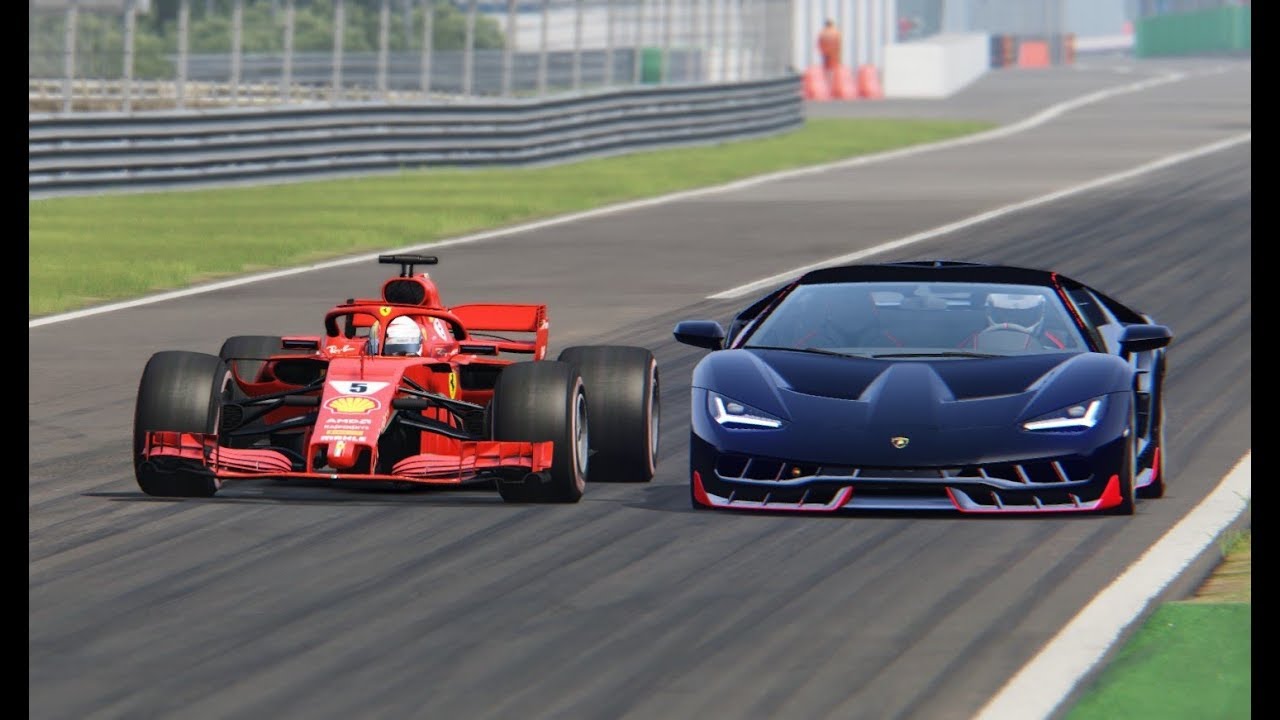 Ferrari F1 2018 vs Lamborghini Centenario - Monza