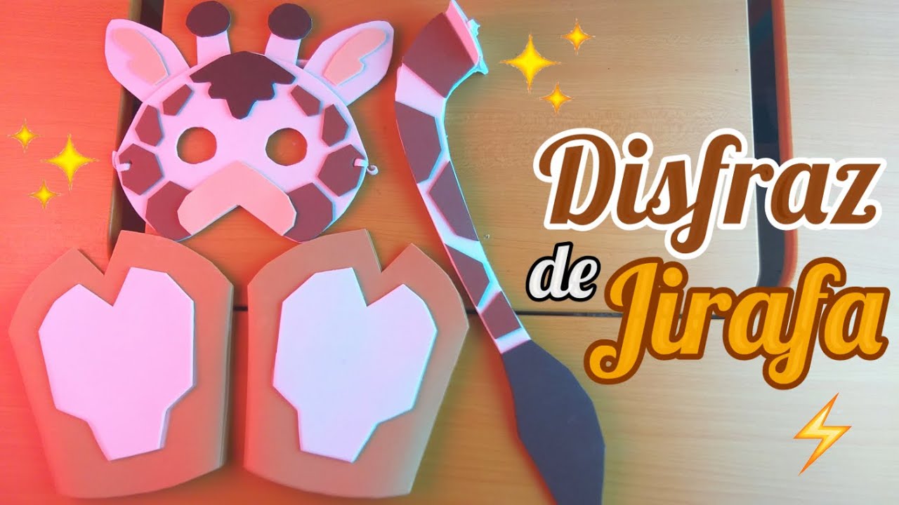 Cómo hacer un Disfraz de Jirafa para niños, Máscara , Patas y Cola con foamy | Momuscraft