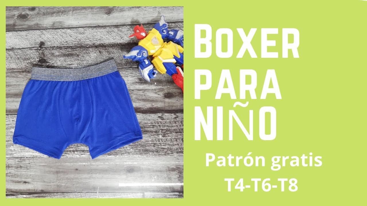 Boxer para ni&ntilde;o paso a paso - Patr&oacute;n, escalado, corte y confecci&oacute;n tutorial completo.