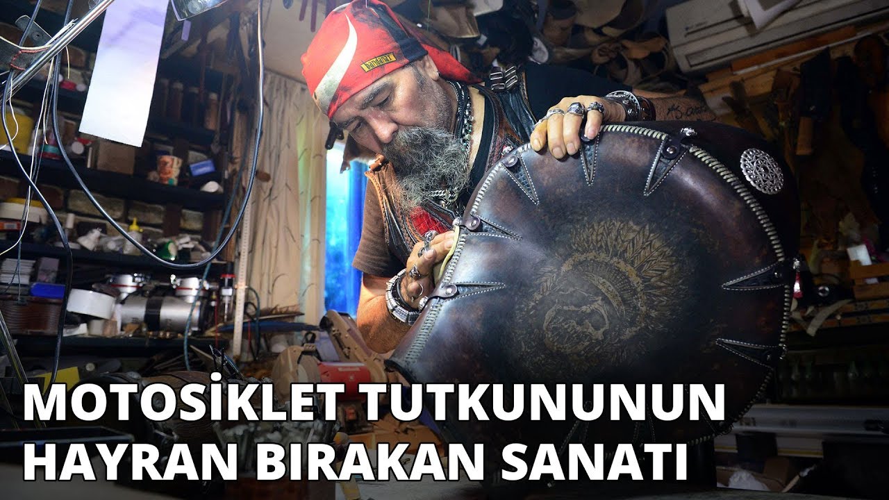 Motosiklet tutkununun deri sanatı