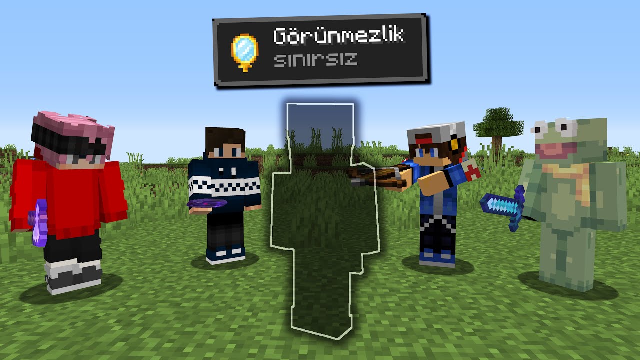 Minecraft Manhunt ama Sınırsız GÖRÜNMEZLİK Efektine Sahibim...