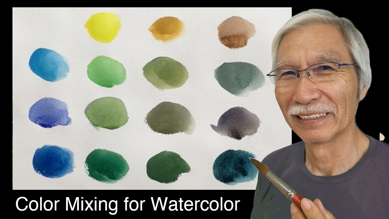 [Eng sub] Color Mixing for Watercolor 〜Green colors recipe 　水彩画の基本〜美しい緑色の作り方