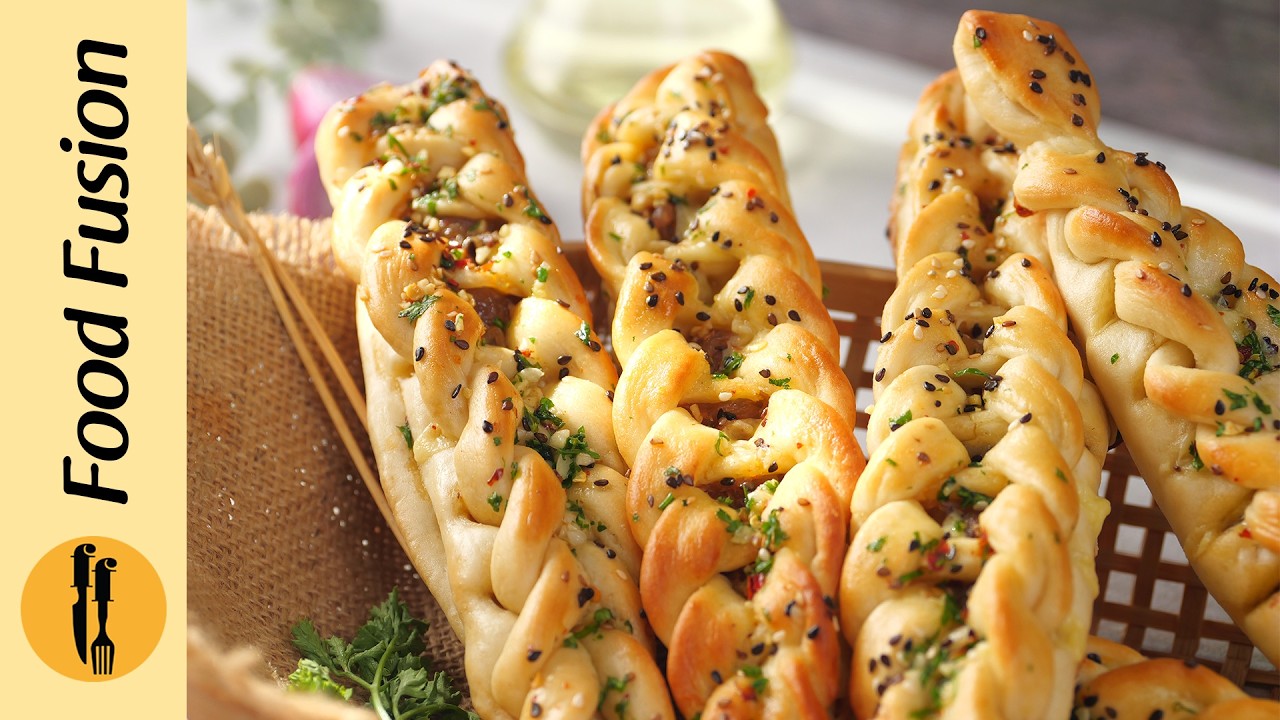 Cheesy Onion Bread Recipe By Food Fusion