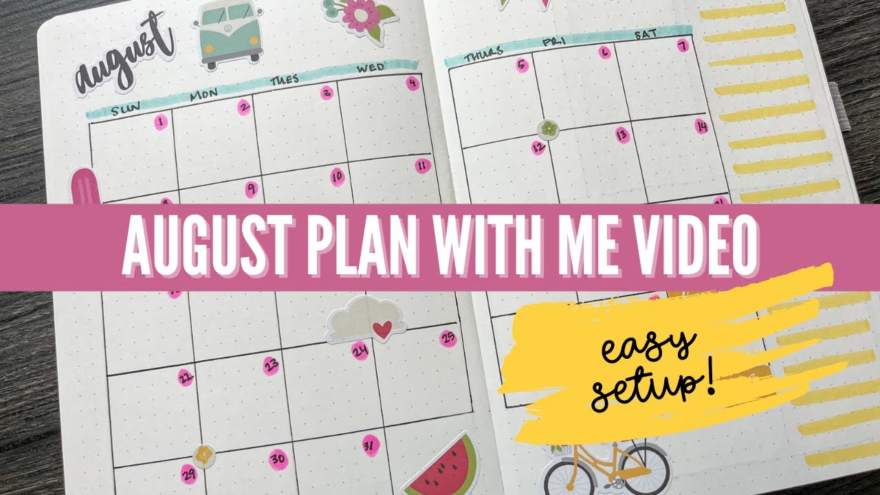 AUGUST 2021 Simple Bullet Journal Setup ☀️ Plan with Me