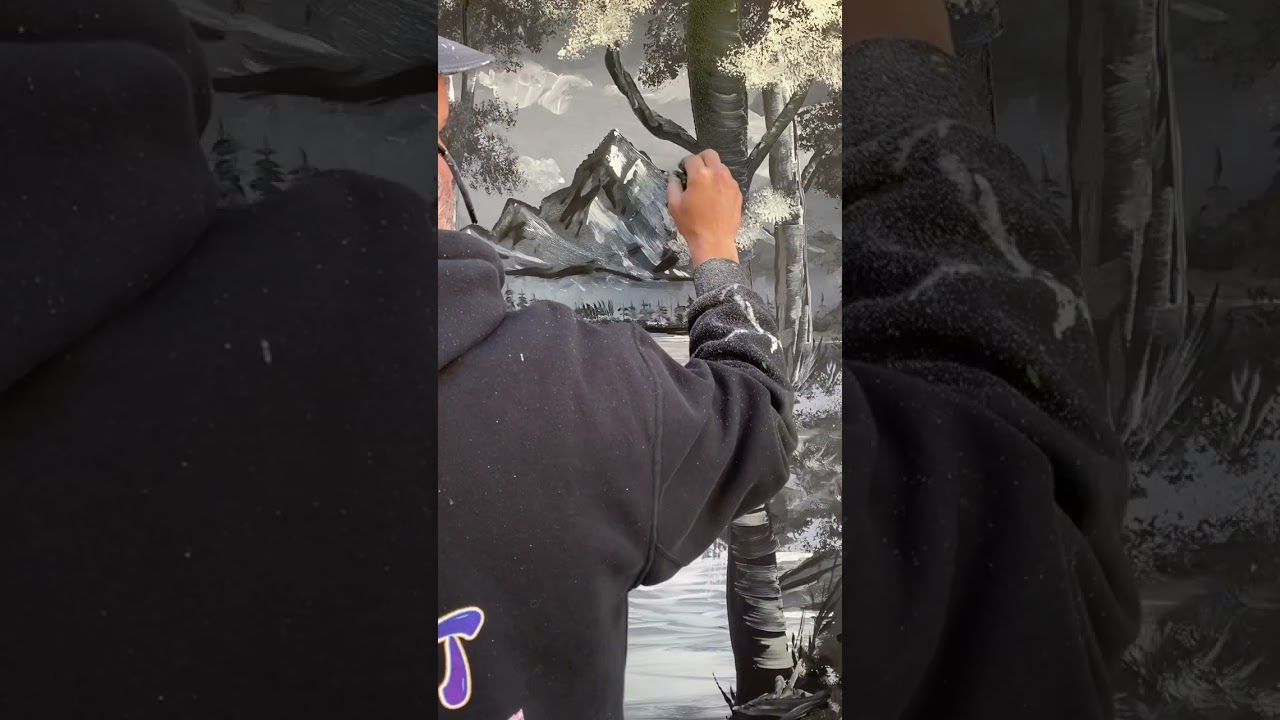 How to paint a black and white window painting tutorial