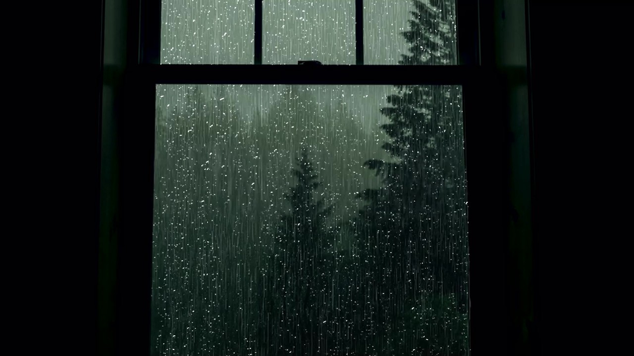 Dark Rain Outside the Window 🌧️ Rainy Night Ambience for Study, Reading and Sleep 🌙