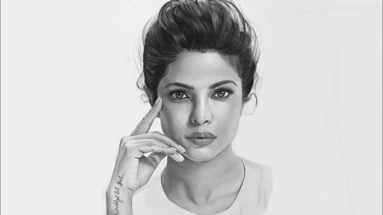 Drawing Priyanka Chopra Jonas, Pencil Drawing Time-lapse