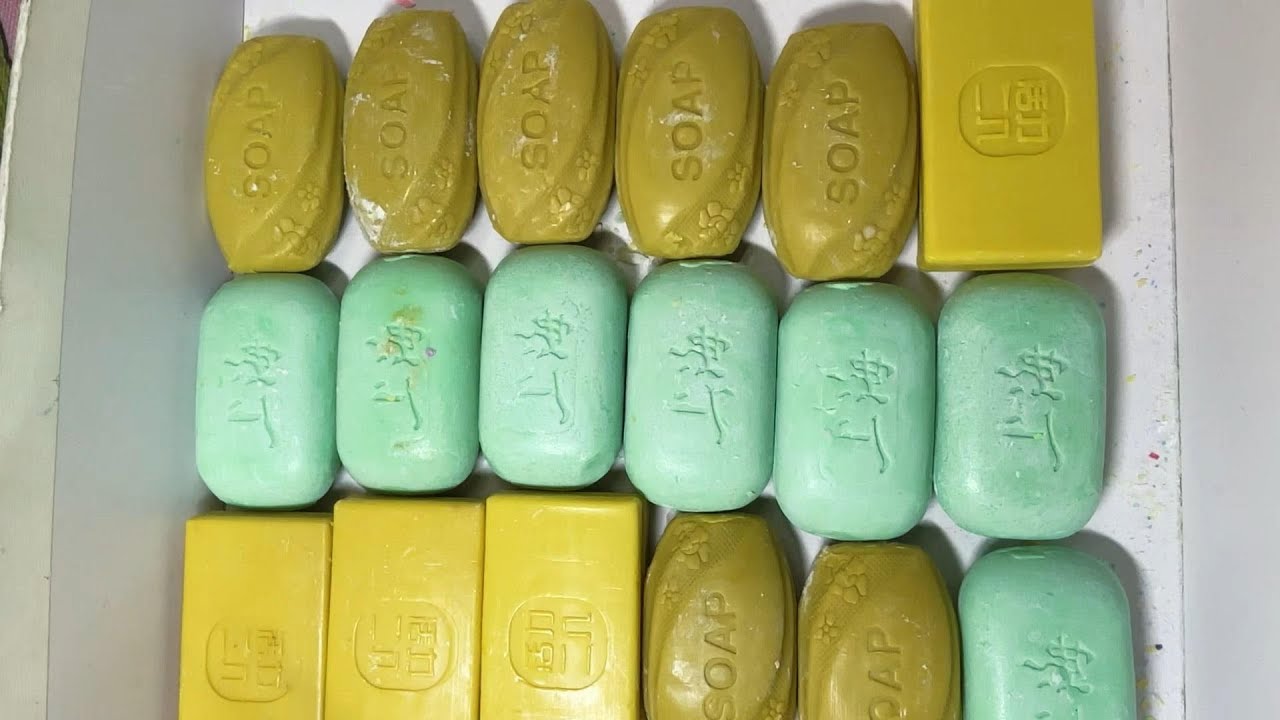 ASMR cutting dry soap/oddly carving soap/satisfying relaxing crunchy sounds/Crushing soap ASMR #4544