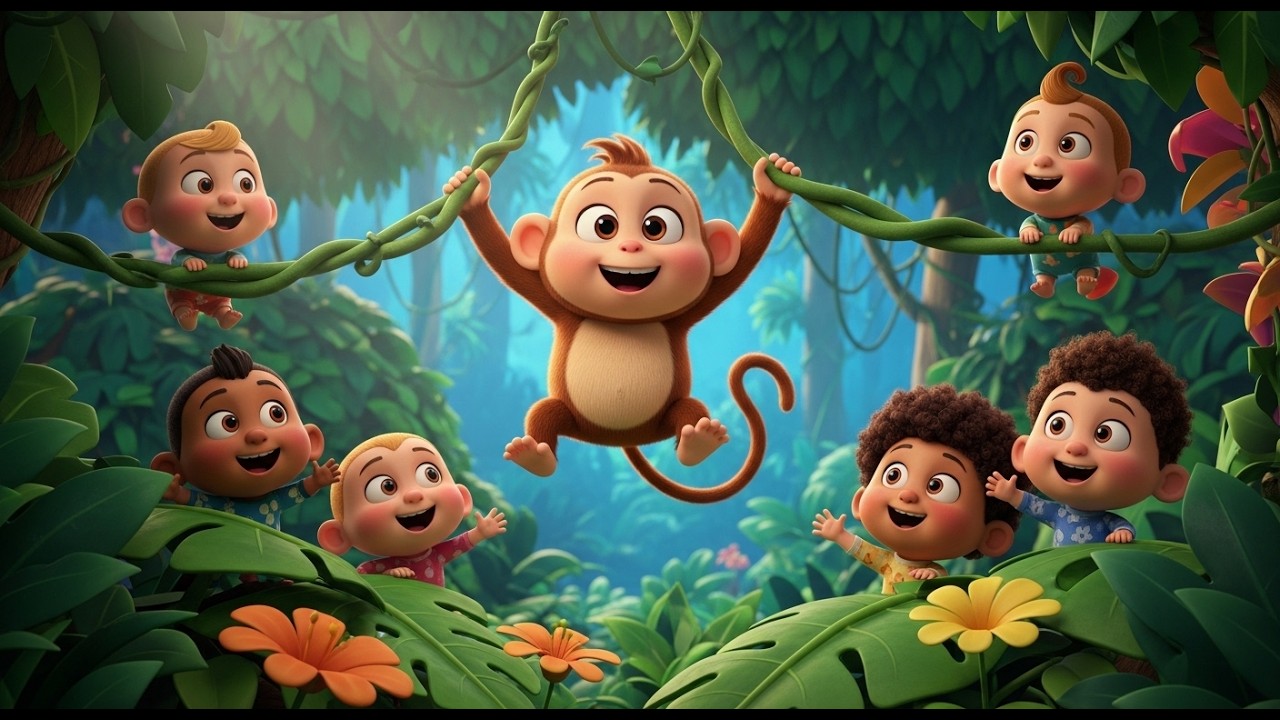 Monkey Tree Dance Song 🌴🐒 | Fun Baby Music for Toddlers & Kids – Jump, Dance & Learn