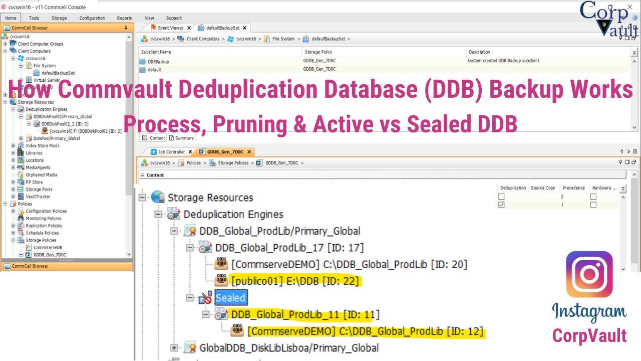 #Commvault - Deduplication Database (DDB) Backup