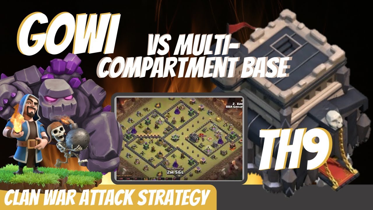 Clash of Clans TH9 Attack Strategy - GoWi