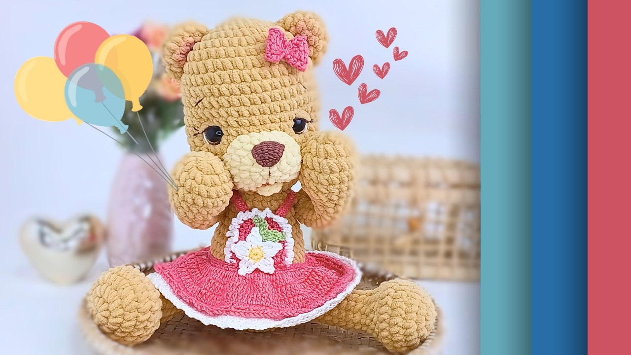 Ursinha Amigurumi Grande com 90% sem costura | Passo a Passo amigurumi | Crochet doll | 1/3