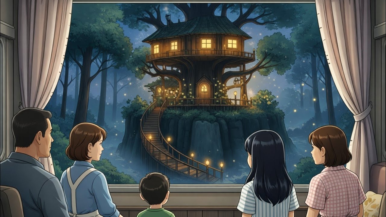 A Caravan Trip to a Treehouse | A Cozy Journey | Ghibli -Style Video