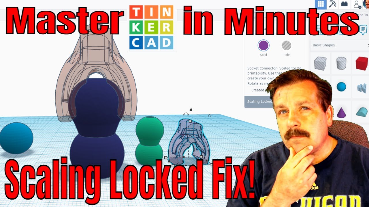 Enable Scaling on Tinkercad Locked Connectors & Shapes Slick Trick