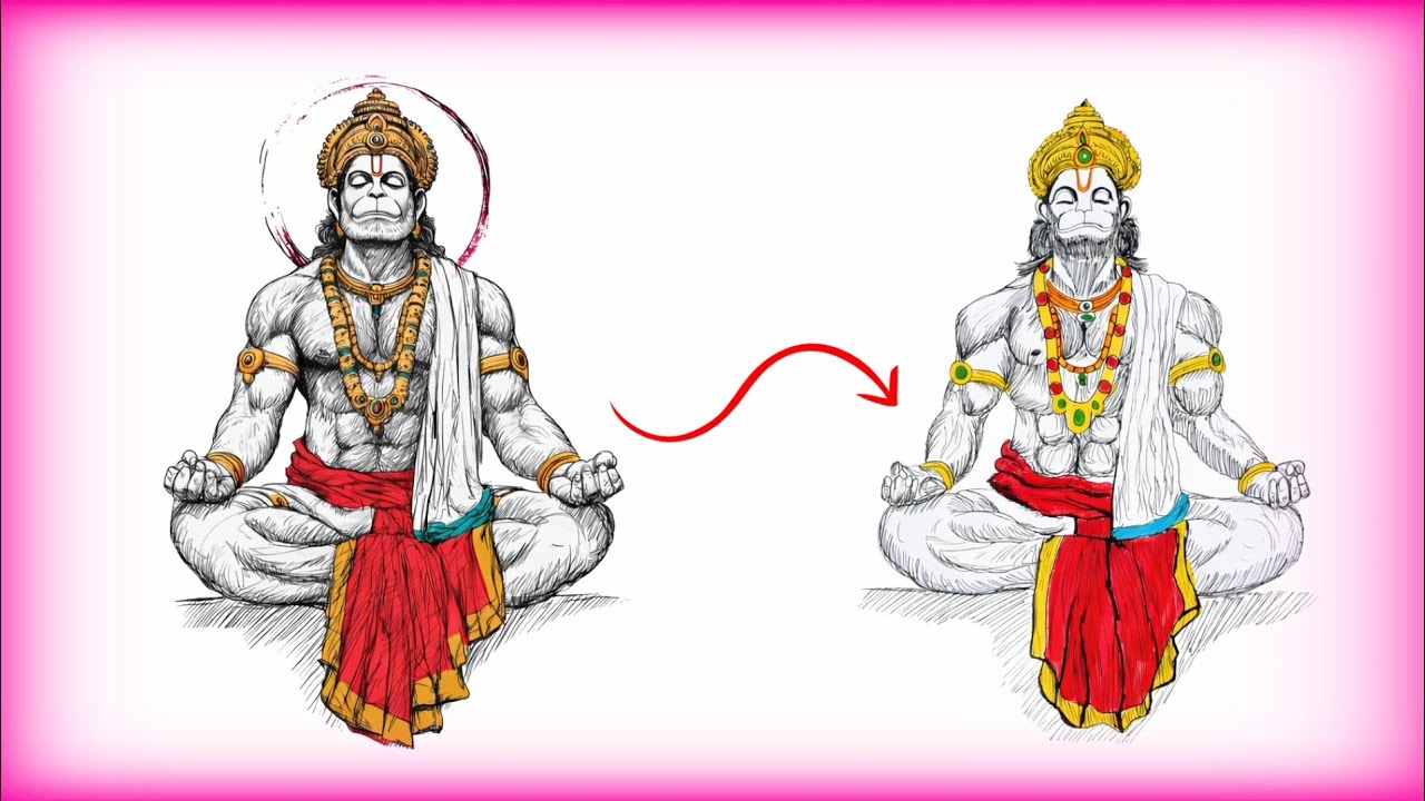 Lord Hanuman | Artwork | Step By Step Art 🚩 #hanumanji #viralvideo #tutorial #art #trending