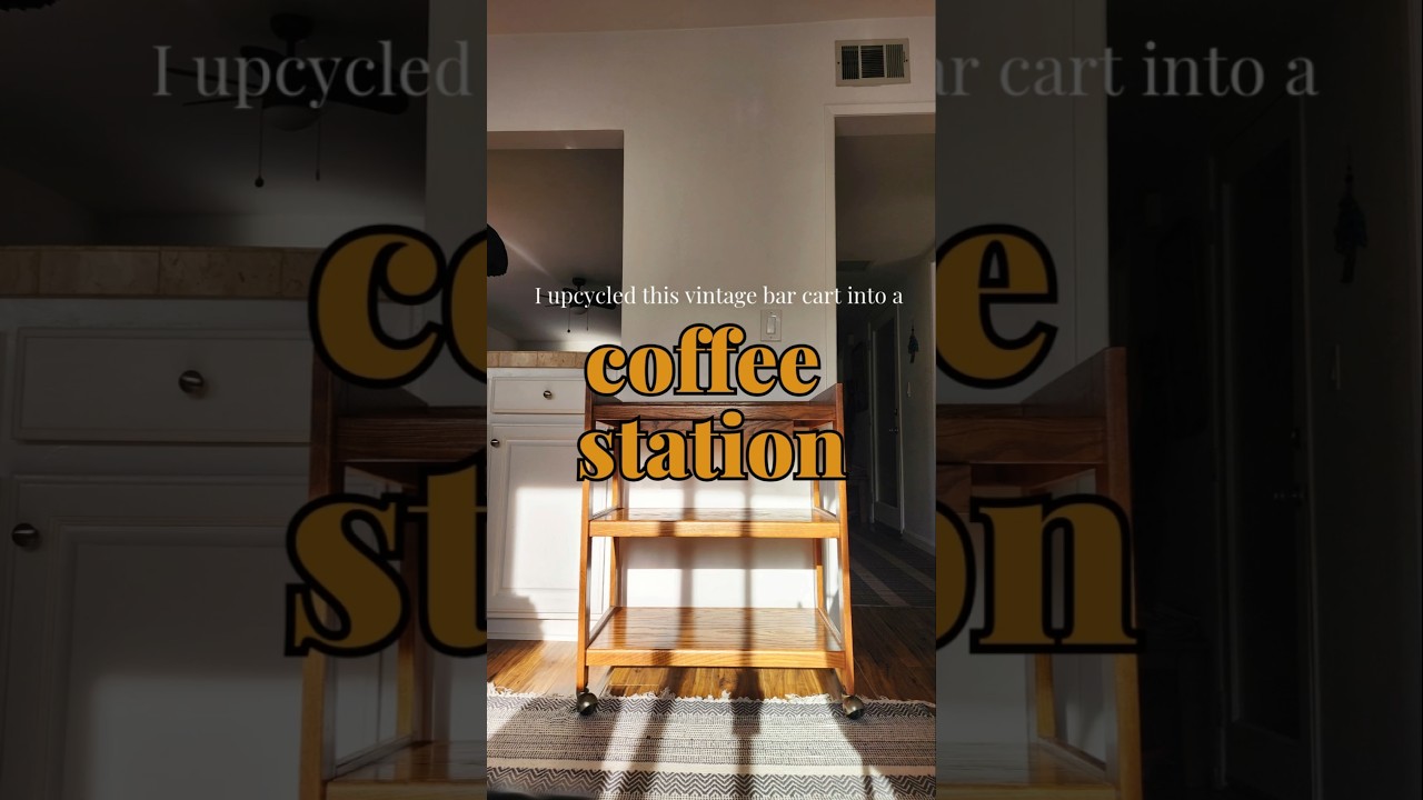 How I Turned a Vintage Bar Cart into a Coffee Station | Home Coffee Bar Setup | Kitchen Storage Hack
