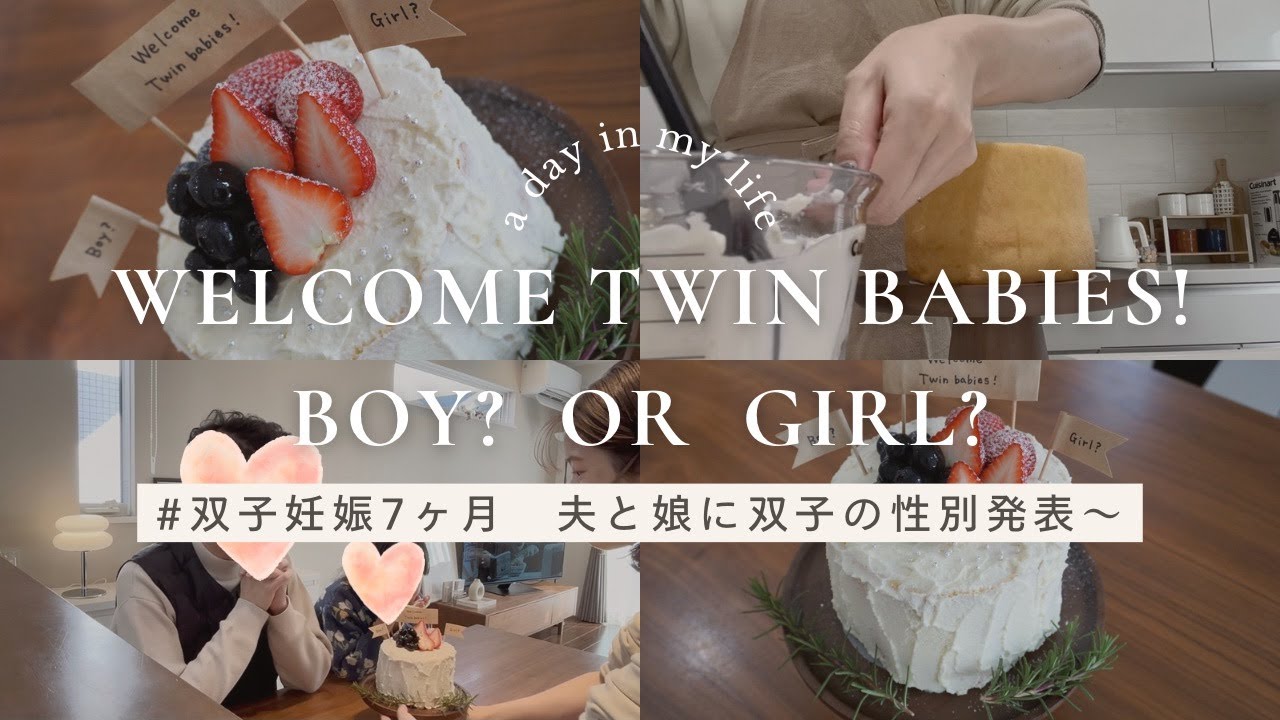夫と娘に双子の性別発表！　不妊治療から双子妊娠／高齢妊娠／30代後半妊婦／多胎妊娠／年の差育児