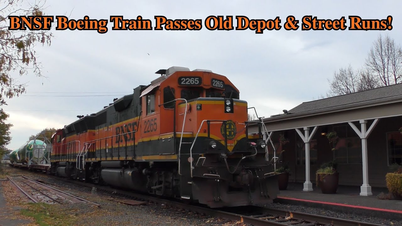BNSF Boeing Train at Old Renton Depot & Street Running!