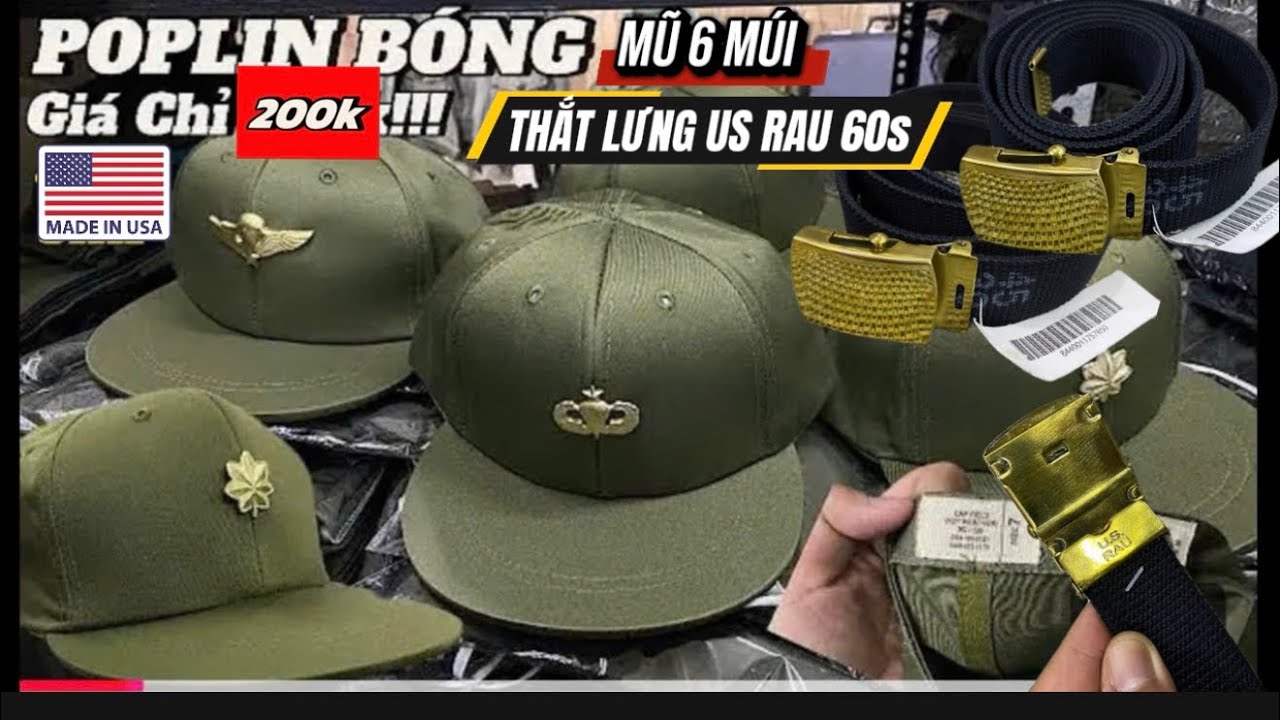 Mũ 6 Múi Cao Cấp, Thắt Lưng Đồng Chuẩn Cấp Phát| 18-03-2026|Zalo:0767608997 