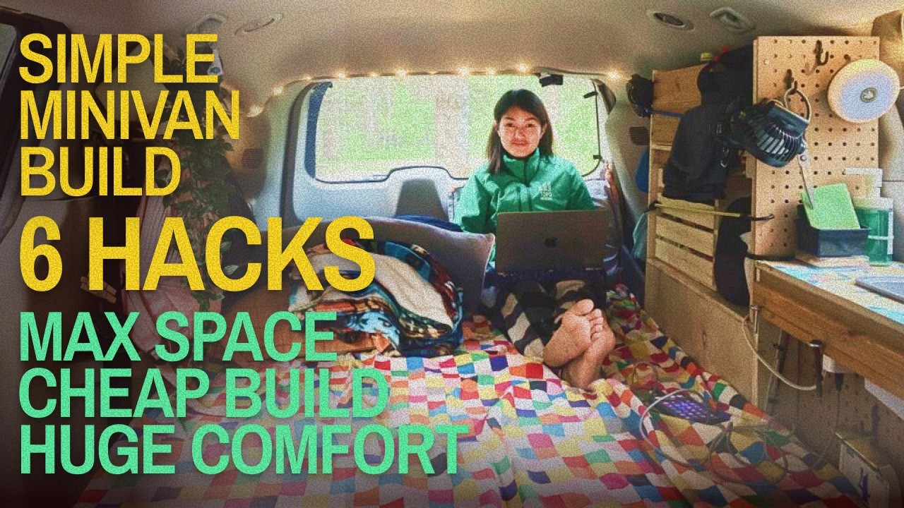 6 DIY MINIVAN BUILD HACKS: Simple Minivan to Camper Conversion | Max Space, Utility, Comfort, Budget