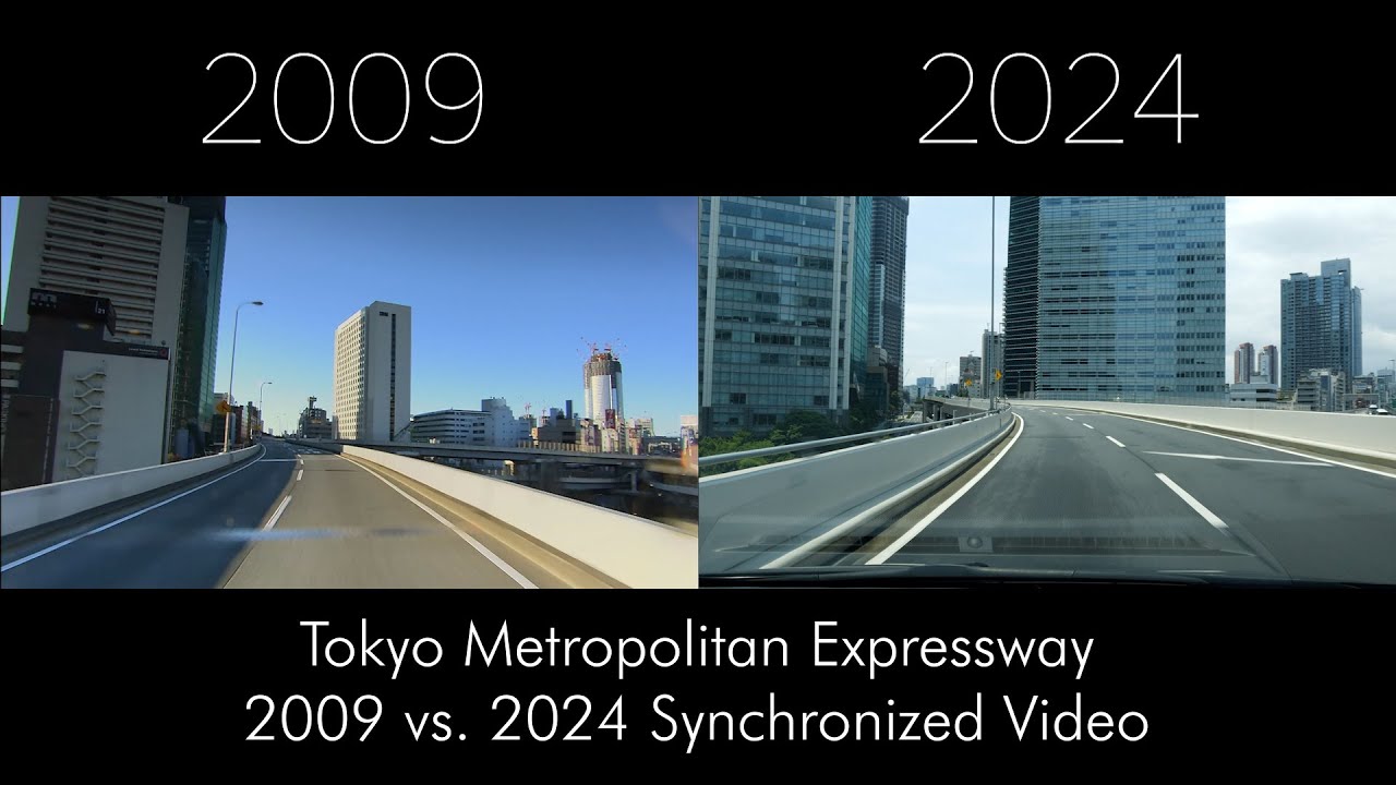 Tokyo Metropolitan Expressway 2009 vs. 2024 Synchronized Video[HD]