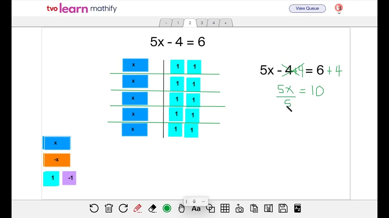 Solving Equations Using Algebra Tiles