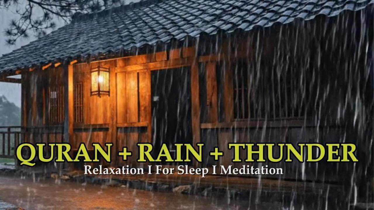 Quran to Stop Overthinking & Wash Away Anxiety | Heavy Rain & Thunder for Deep Sleep, Focus, Study
